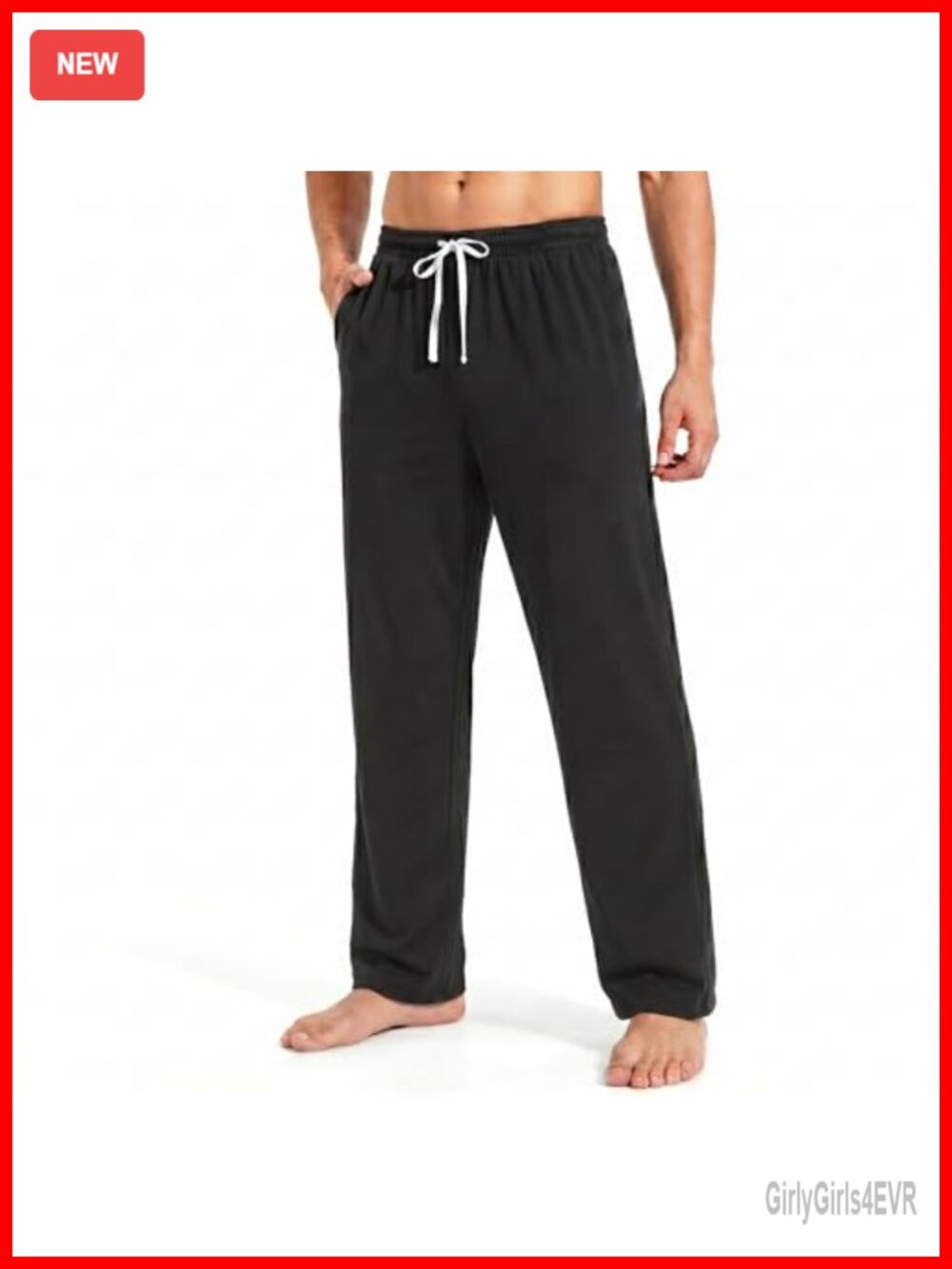 Men's Yoga Pants Open Bottom Baggy Sweatpants Lightweight Athletic Lounge Pants